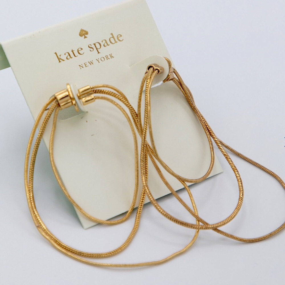 Kate Spade ♠️ “Know The Ropes” Large Snake-Chain Hoop Earrings - Picture 4 of 6